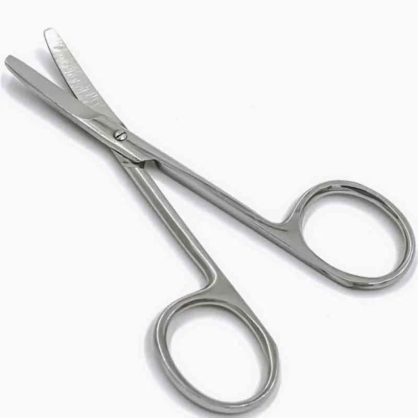 PI-02-1109. Ножиці операційні, вертикально-зігнуті, тупокінцеві та медичні для розрізання марлевих пов'язок, 100 мм. PARADISE